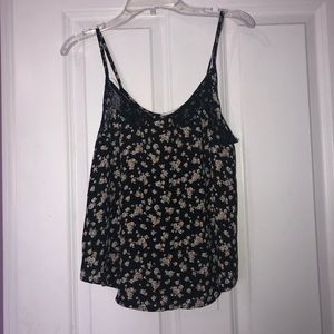 Black Floral Lush Tank Top
